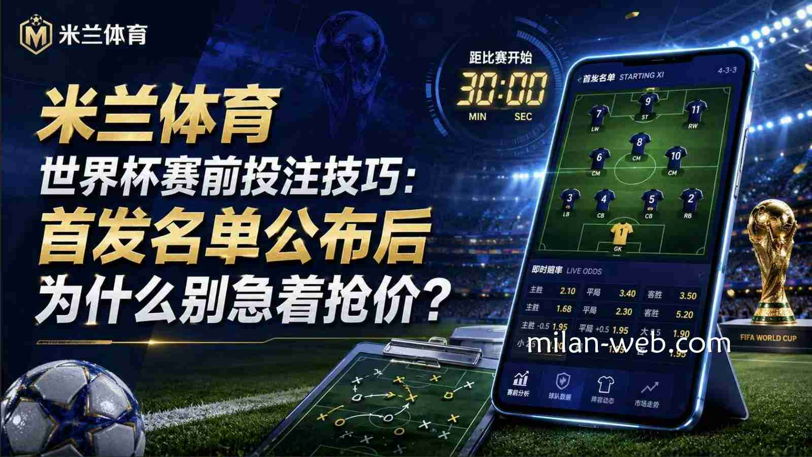 米兰体育世界杯赛前投注技巧：首发名单公布后为什么别急着抢价？