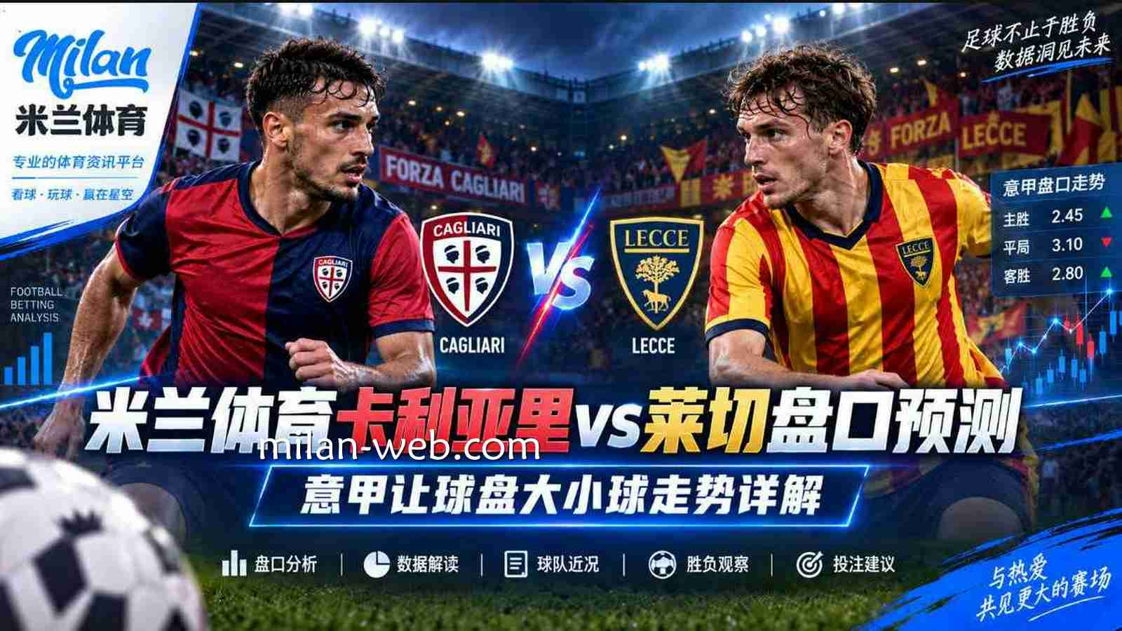 米兰体育卡利亚里vs莱切盘口预测：意甲让球盘大小球走势详解
